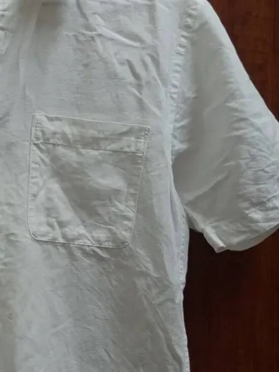 White Short Sleeve Button Shirt - Picture 3 of 3